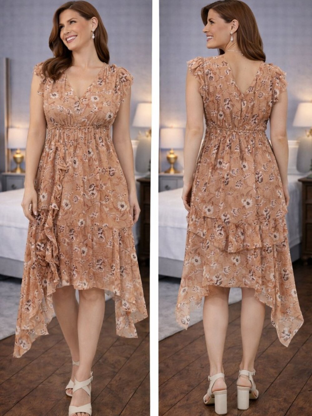 Ulla Johnson Ciel Beige Floral Silk Midi Dress $695
